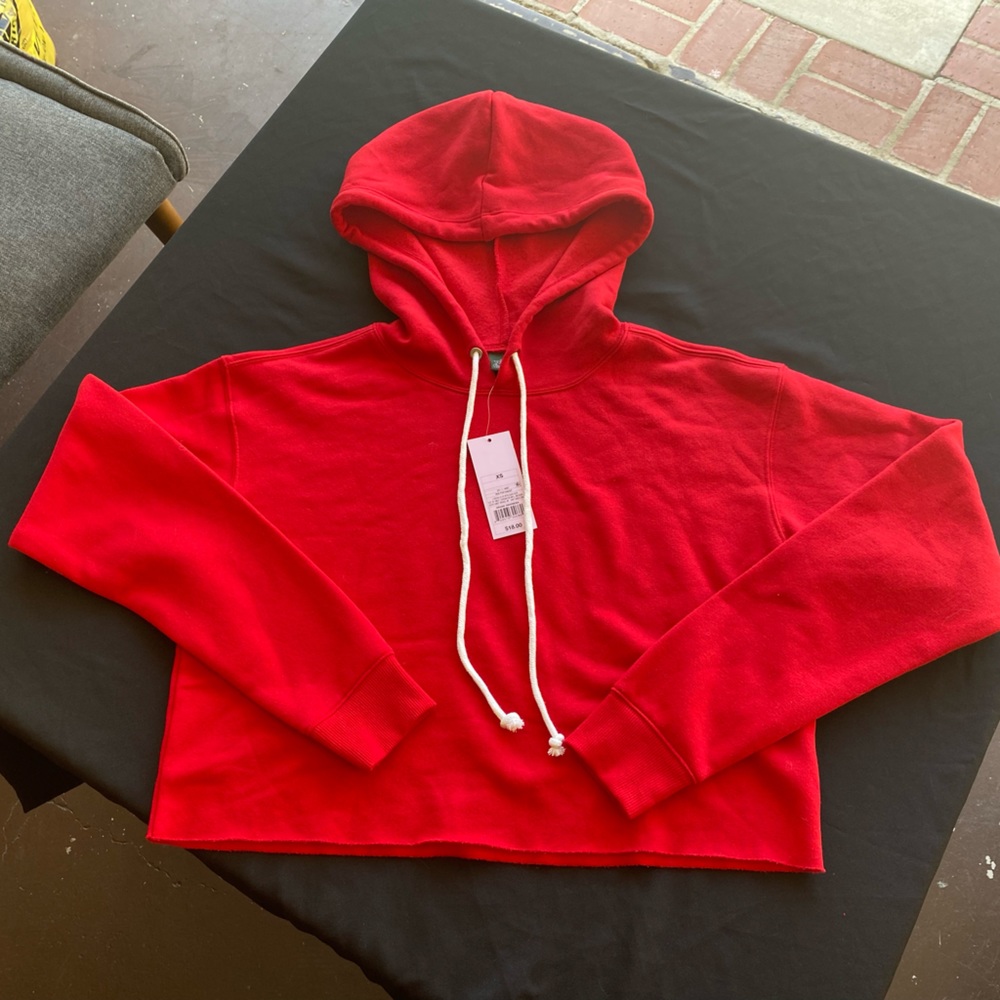❤️RED❤️Women's Cropped Hoodie❤️Wild Fable❤️Pullover Sweatshirt❤️Size XS❤️NWT❤️